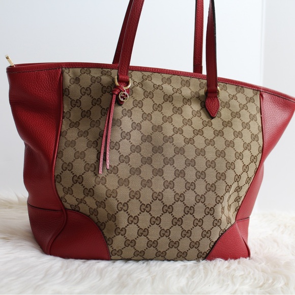 Gucci GG Canvas Red Medium Bree Tote - Picture 4 of 16
